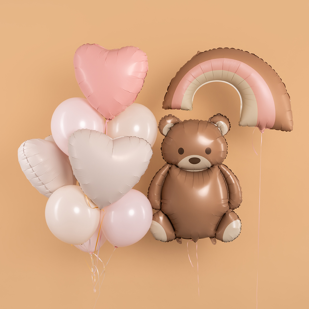 Шар (35''/89 см) Фигура, Мишка, Сатин, 1 шт. в уп.