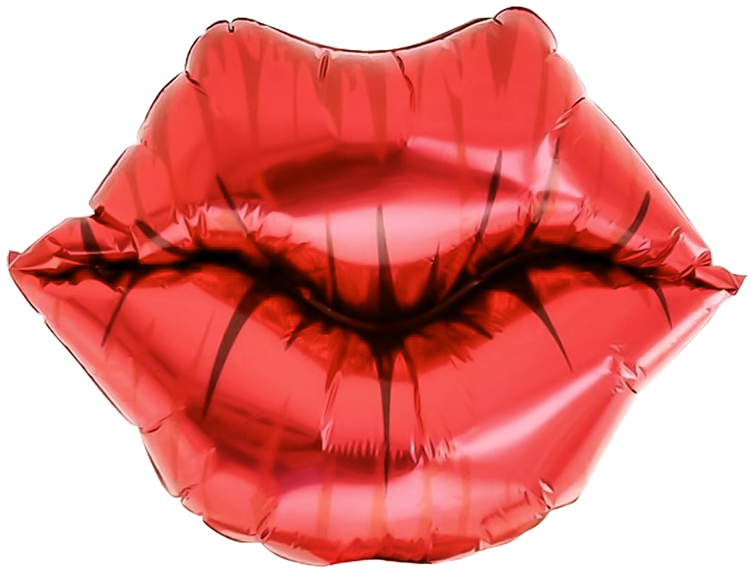 Шар (28''/71 см) Фигура, Губы, Поцелуй, 1 шт. в уп.