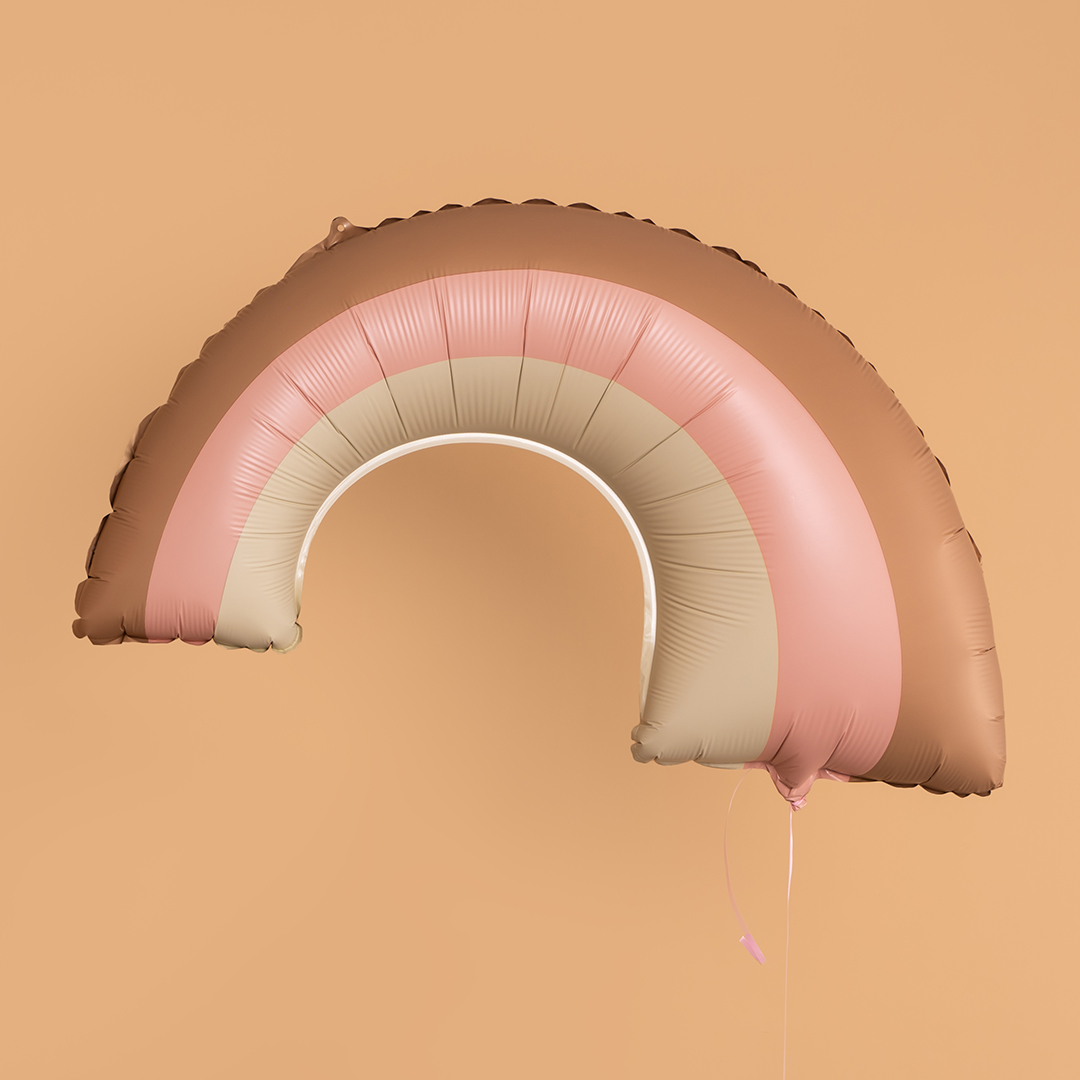 Шар (32''/81 см) Фигура, Радуга, Розовый, Сатин, 1 шт.