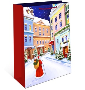 Пакет подарочный, Дедушка Мороз с подарками, 22,3*18*10 см, 1 шт.