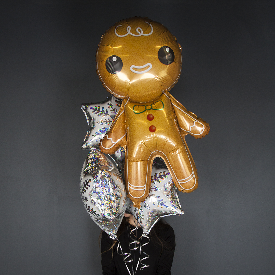 Шар (39''/99 см) Фигура, Пряничный человечек, 1 шт.