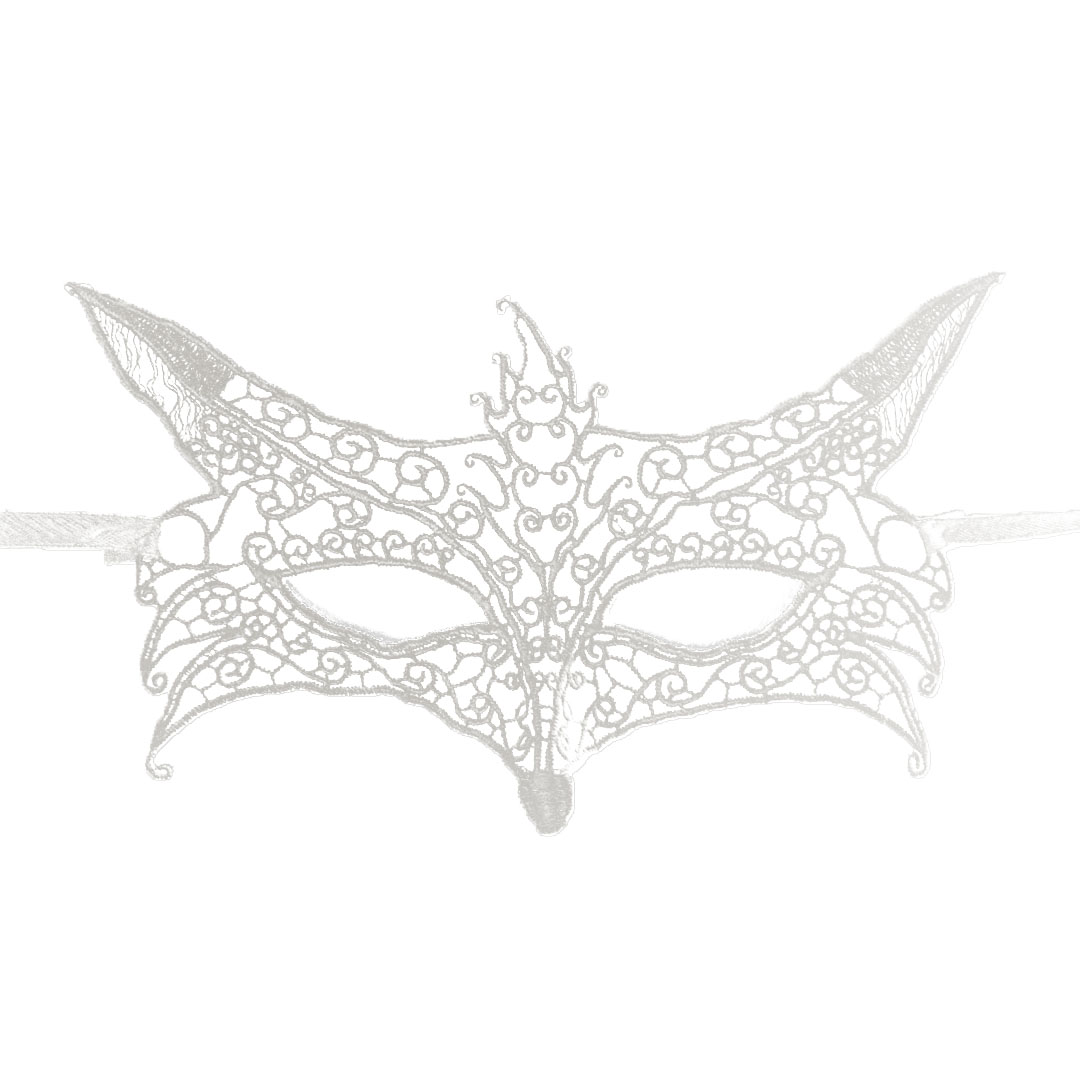 Маска кружевная, фигурная, Лисичка, Белый, 16*24 см, 1 шт. 