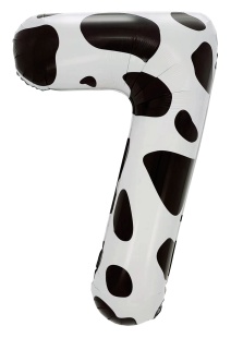 Шар (40''/102 см) Цифра, 7 Пятнышки, Черный/Белый, 1 шт. в уп.