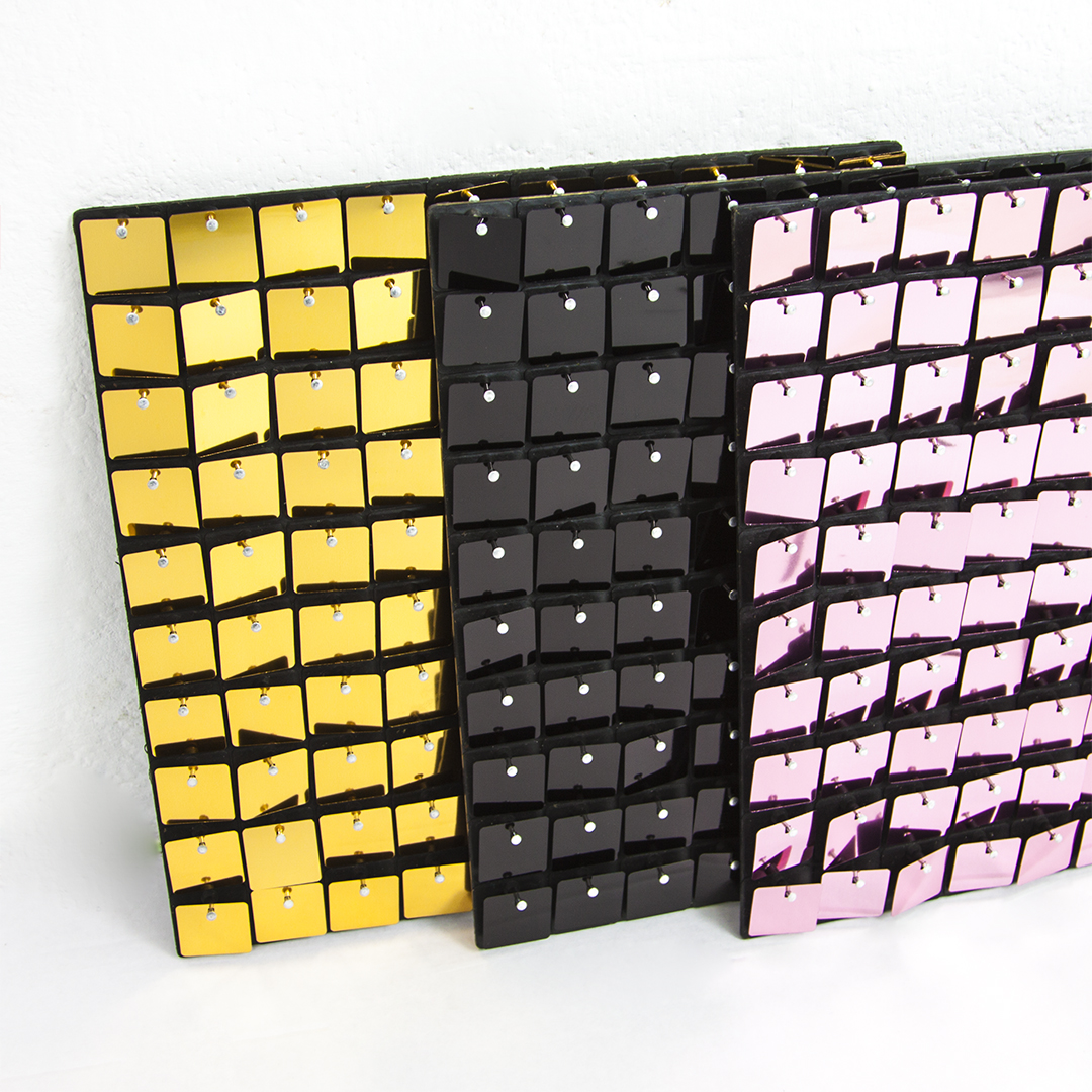 Декоративная панель Пайетки, 30*30 см. Розовый, Металлик, 1 шт.