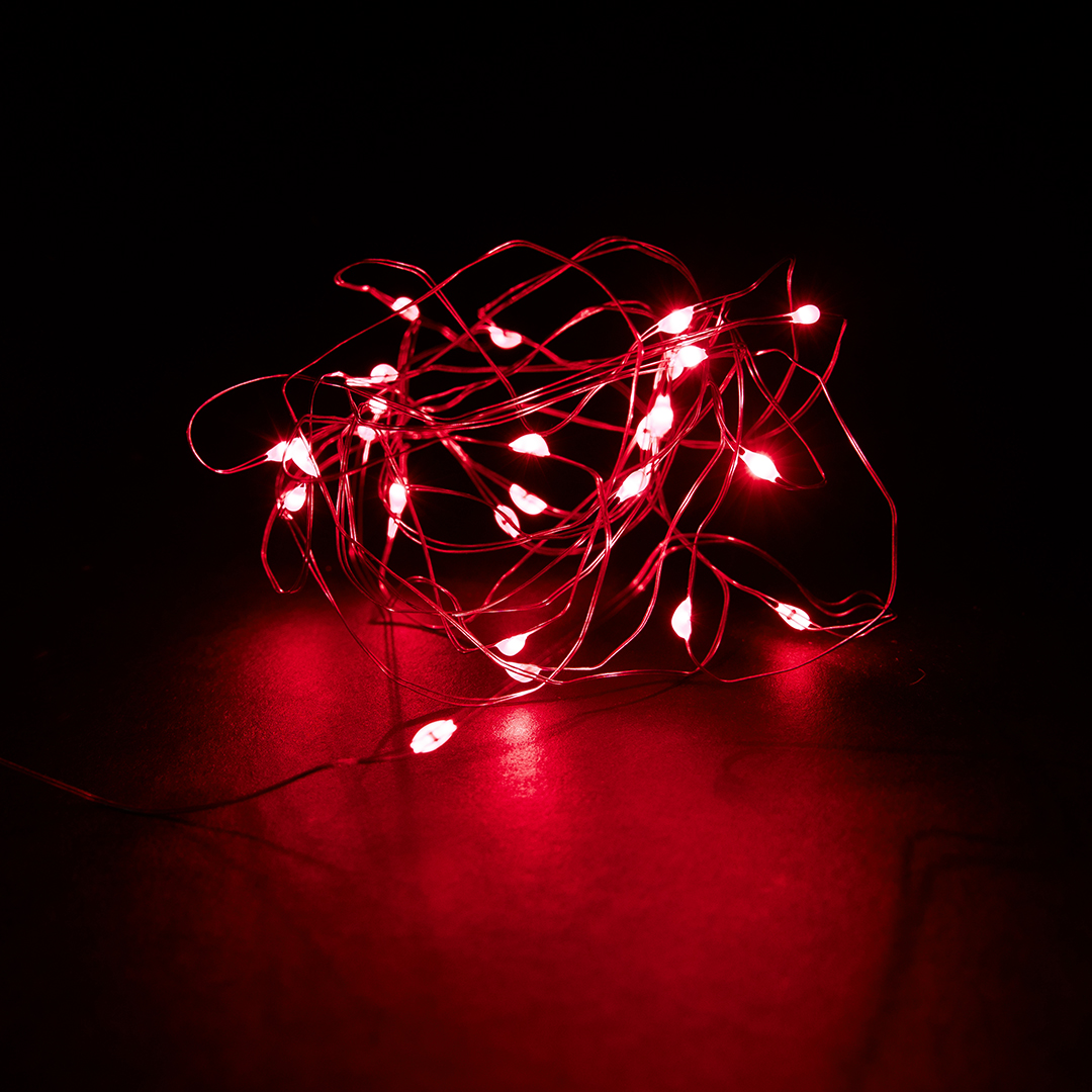 Светодиодная гирлянда, Роса 50 Led, IP14, 5 м. Красный, 1 шт.