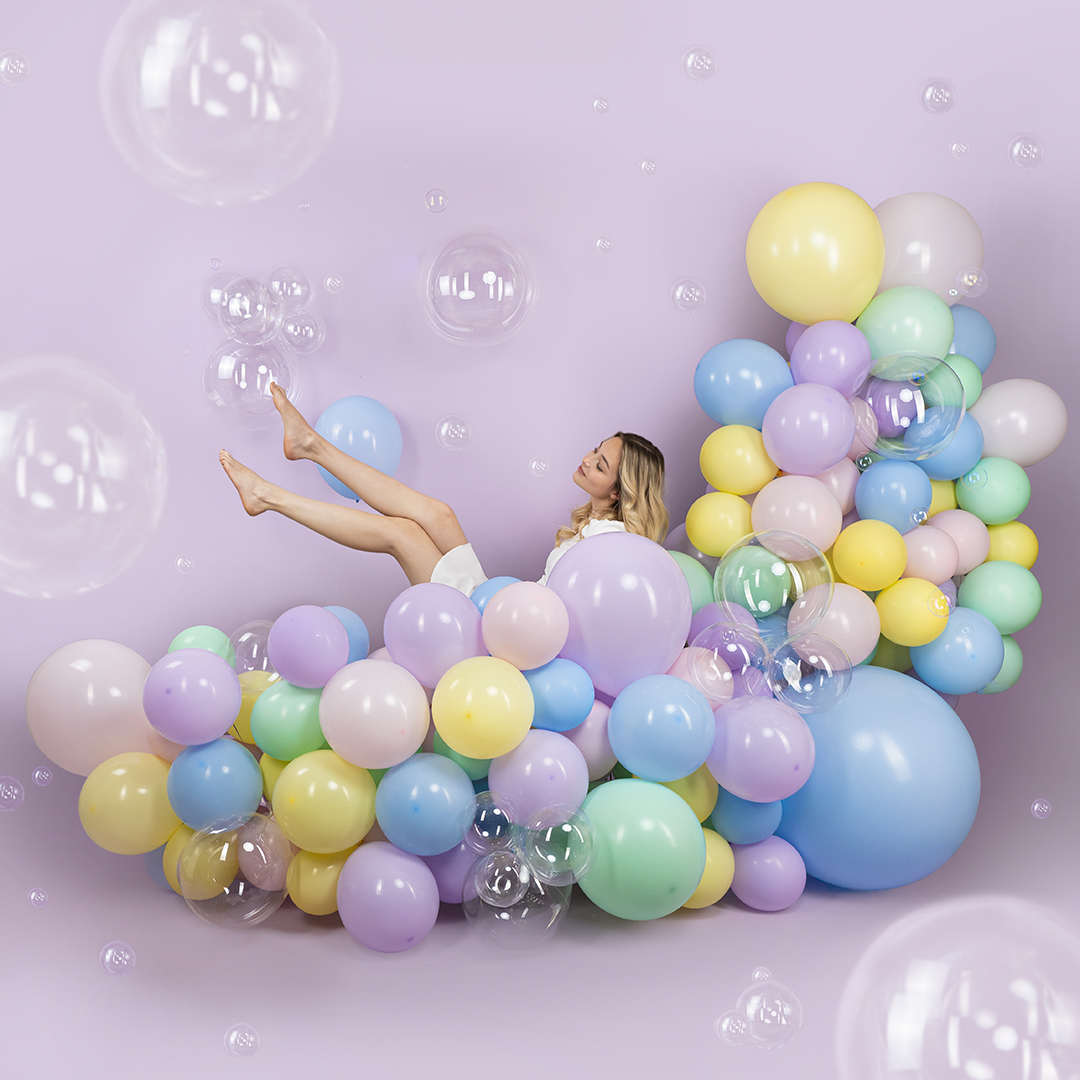 Шар (36''/91 см), Нежно-голубой, макарунс, 1 шт.