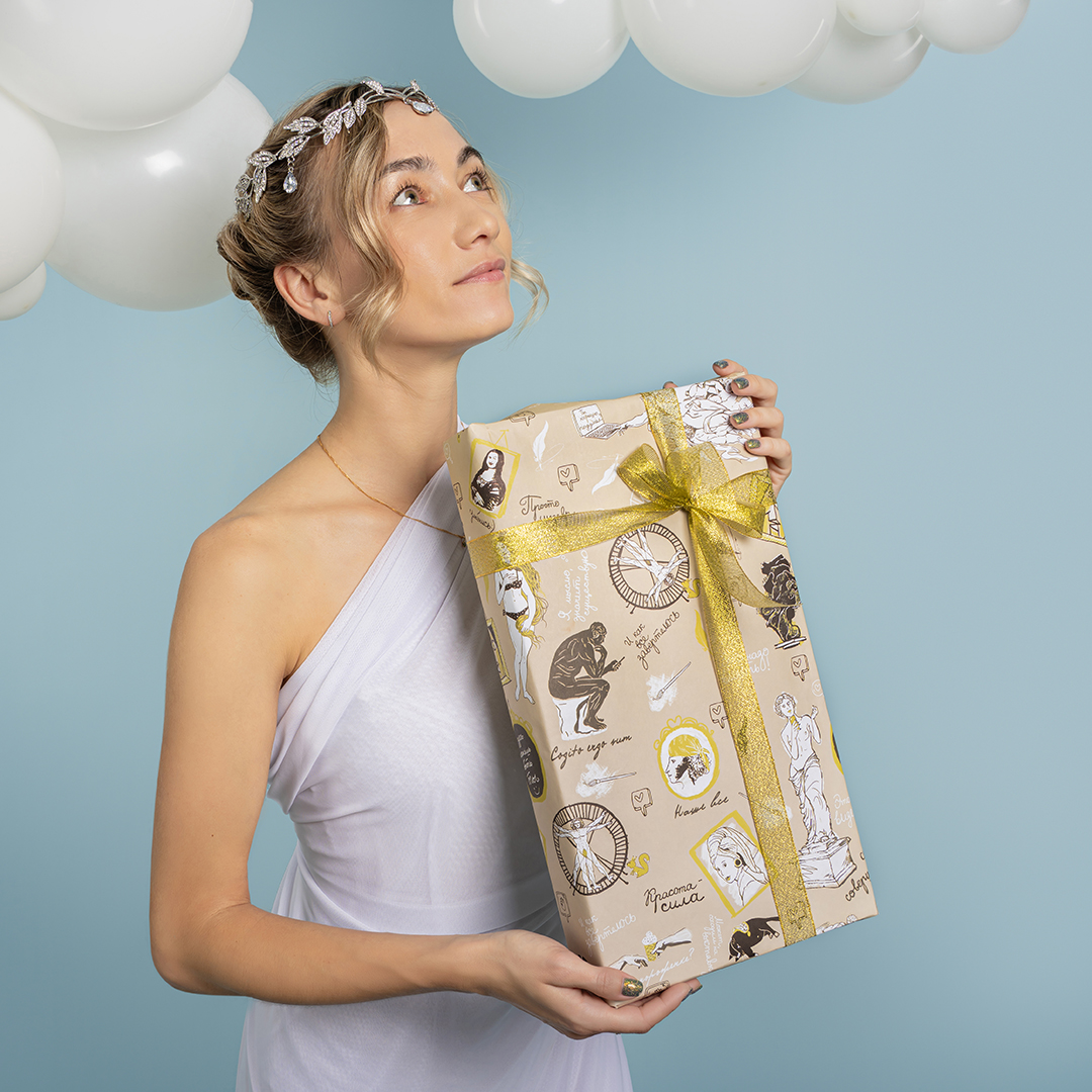 Упаковочная бумага 80гр (0,7*1 м) Произведения искусства, 10 шт.