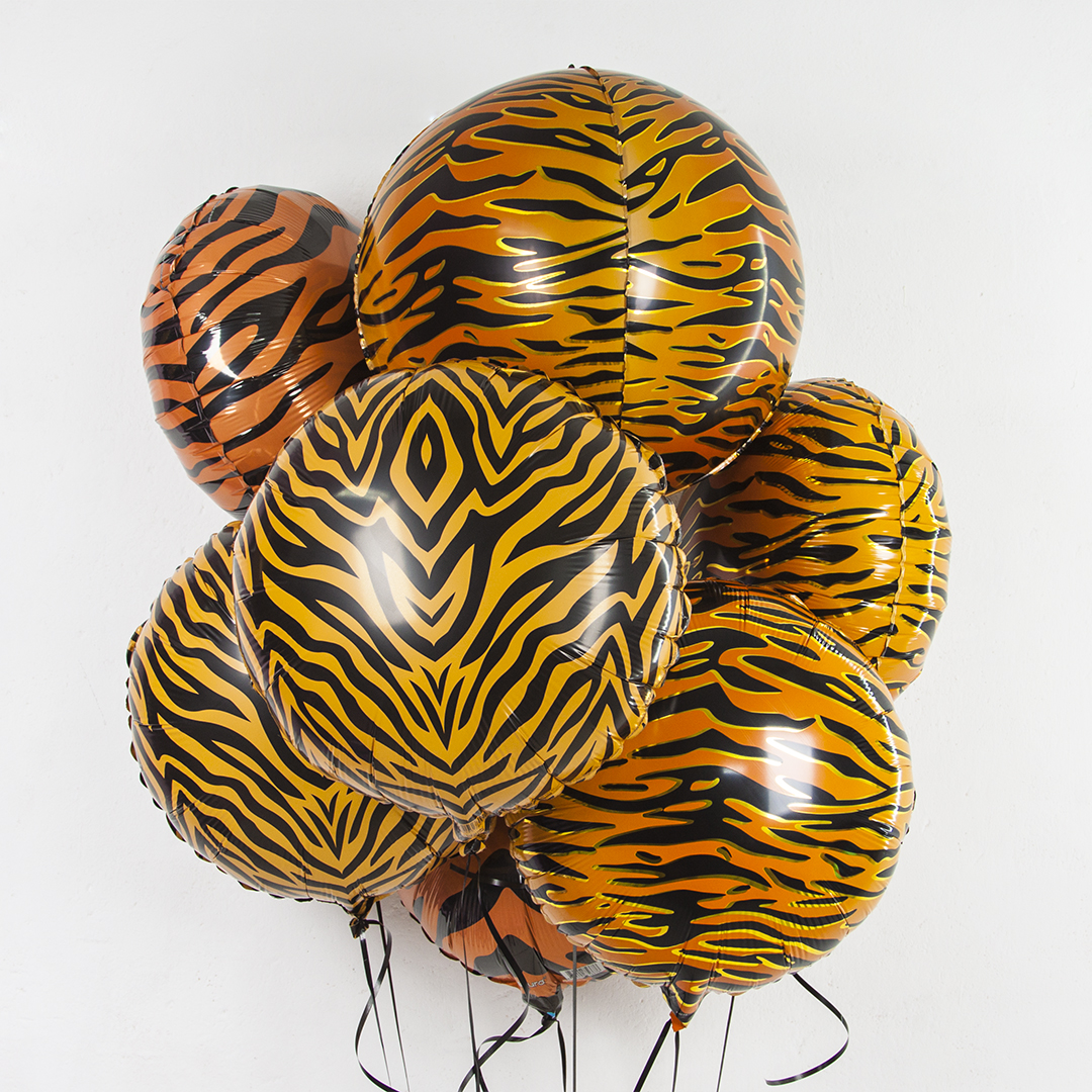 Шар (18''/46 см) Круг, Сафари, Тигр, 1 шт.