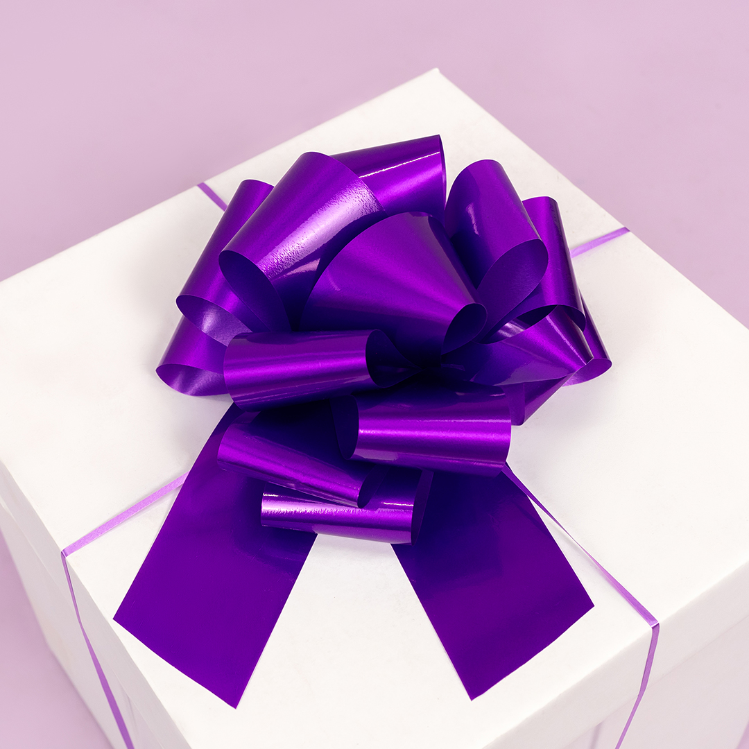 Бант Шар, Фиолетовый, Лаковый, 21 см, 1 шт. в упак. 