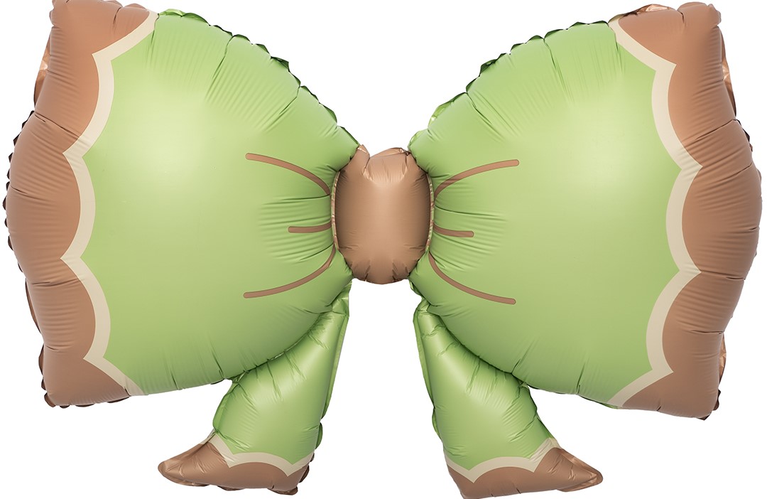 Шар (37''/94 см) Фигура, Бант, Мятный, Сатин, 1 шт.