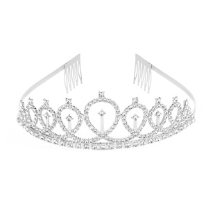 Ободок Корона, Мисс Совершенство, металл, Серебро, 1 шт. 