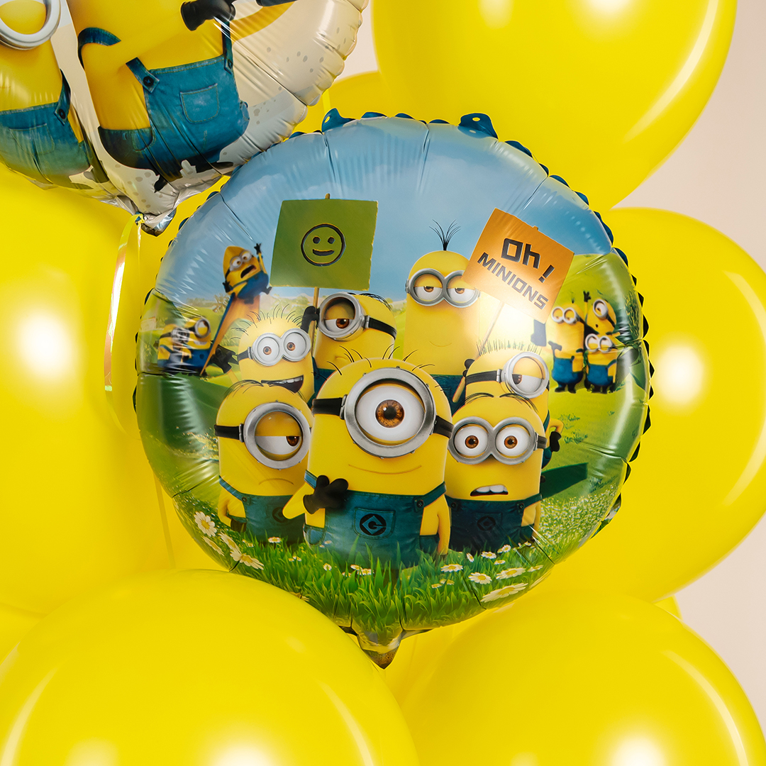 Шар (18''/46 см) Круг, Банановые человечки, 1 шт.