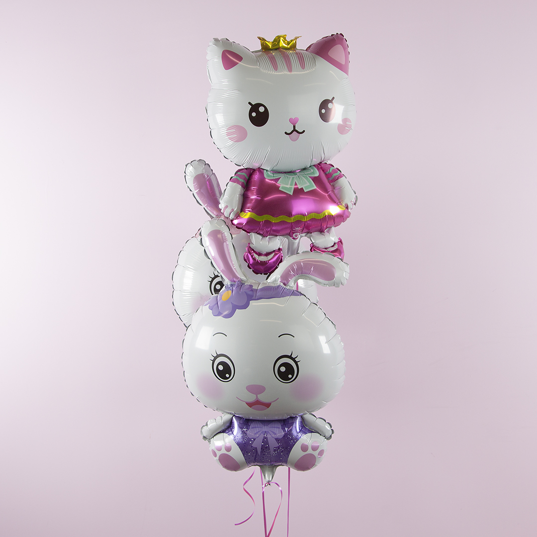 Шар (31''/79 см) Фигура, Котенок Принцесса, 1 шт.