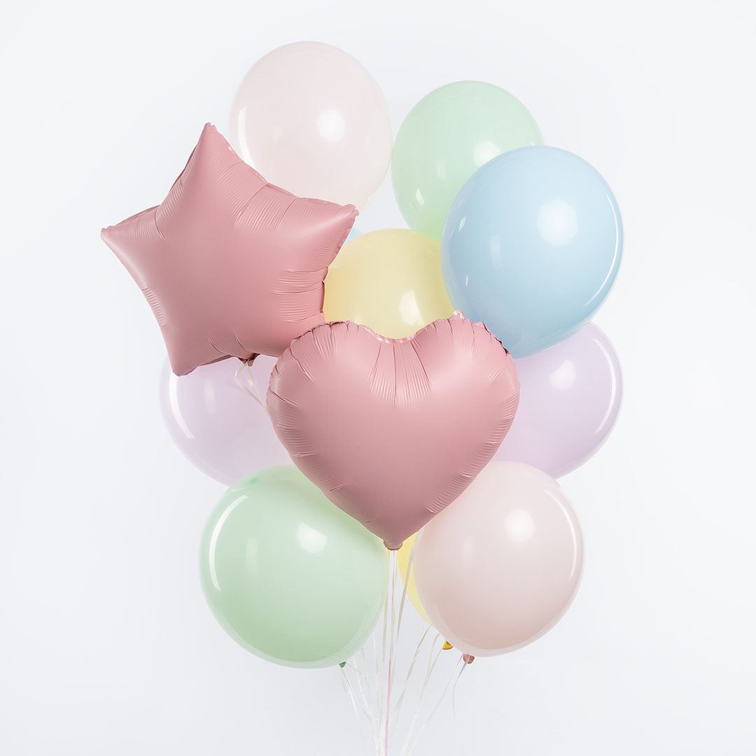 Шар (18''/46 см) Сердце, Розовый, Сатин, 1 шт.