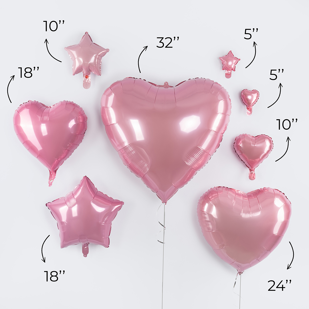 Шар (24''/61 см) Сердце, Розовый, 1 шт.