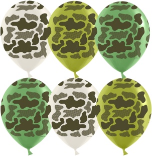 Шар (12''/30 см) Камуфляж, Ассорти, пастель, 5 ст, 25 шт.