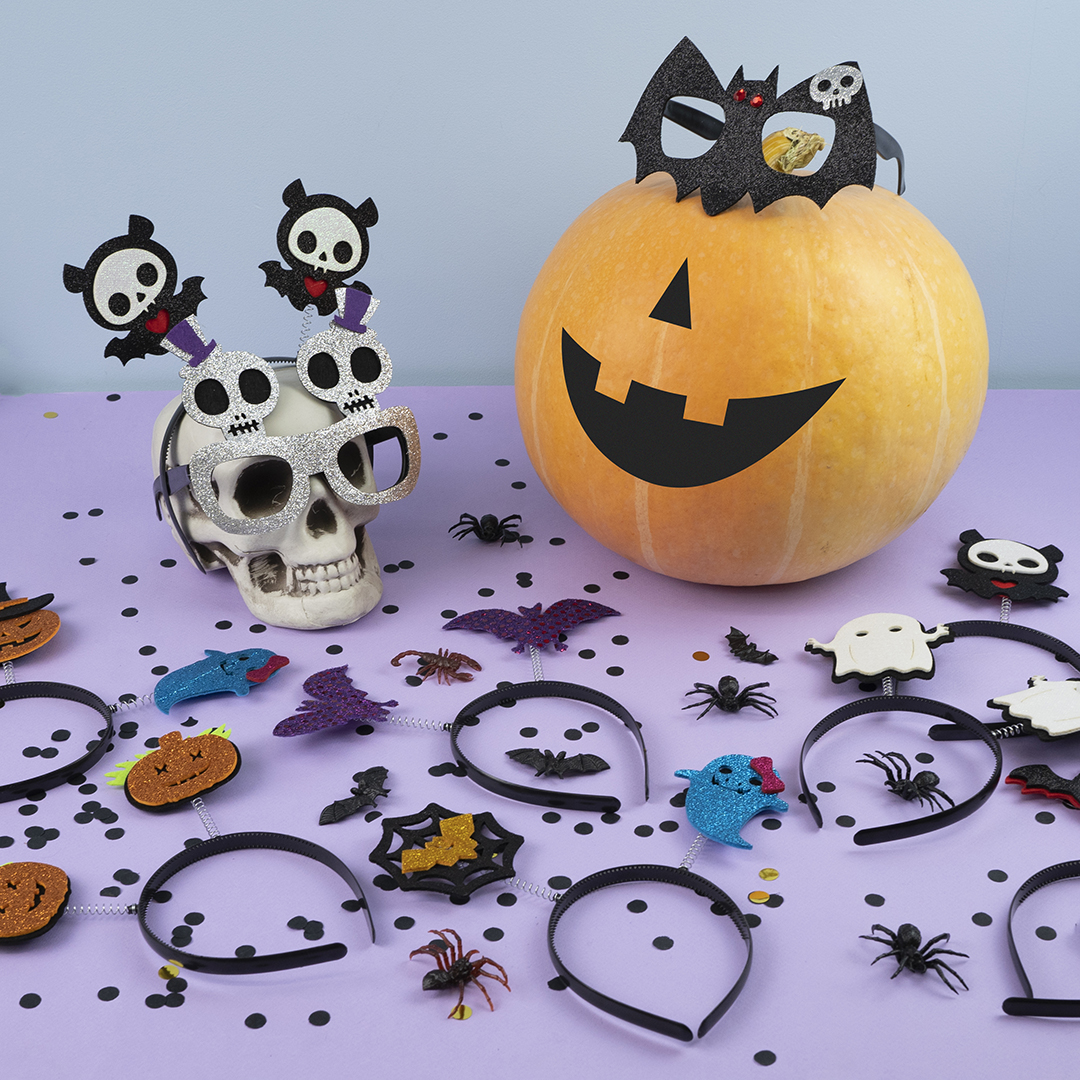 Ободок, Летучие мыши, Черный/Белый/Красный, 1 шт. 