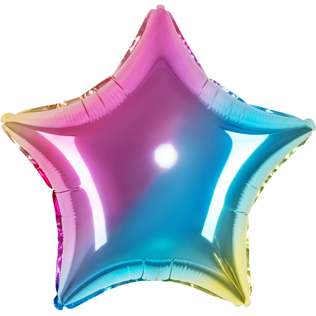 Шар (18''/46 см) Звезда, Нежная радуга, Градиент, 1 шт.