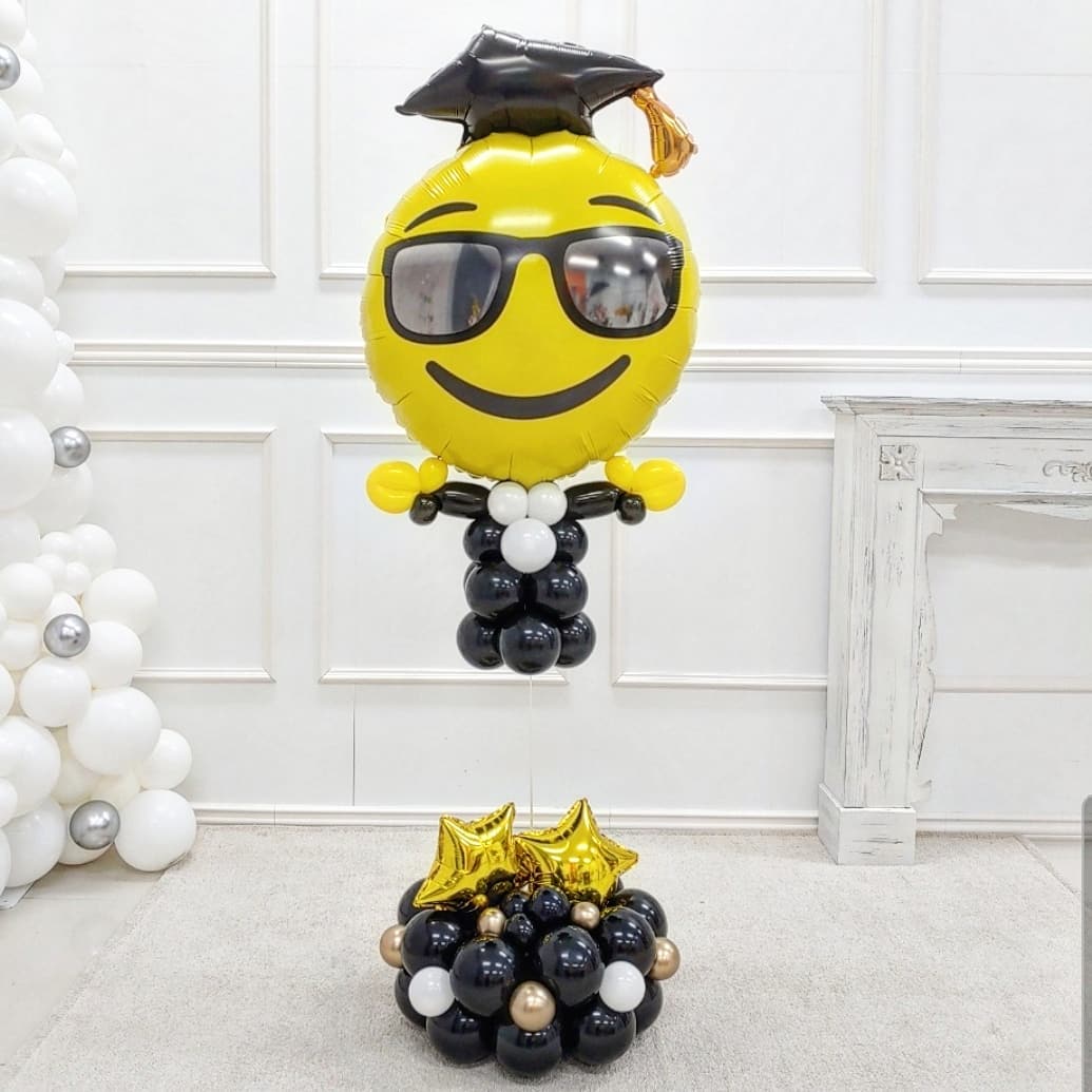 Шар (30''/76 см) Фигура, Смайл Выпускник, 1 шт. в уп.