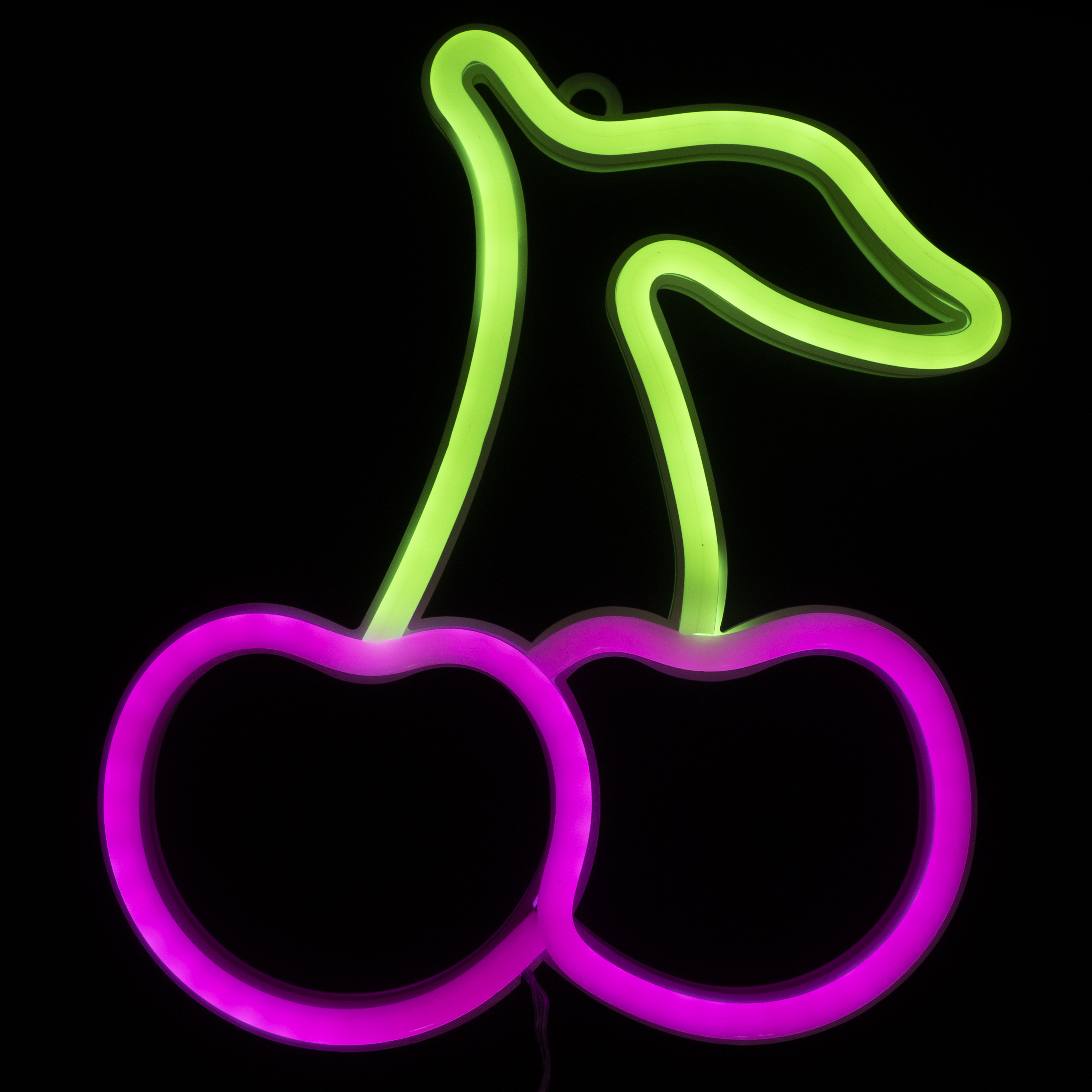 Световая фигура Вишенка, 19*23 см. Зеленый/Розовый, 1 шт.