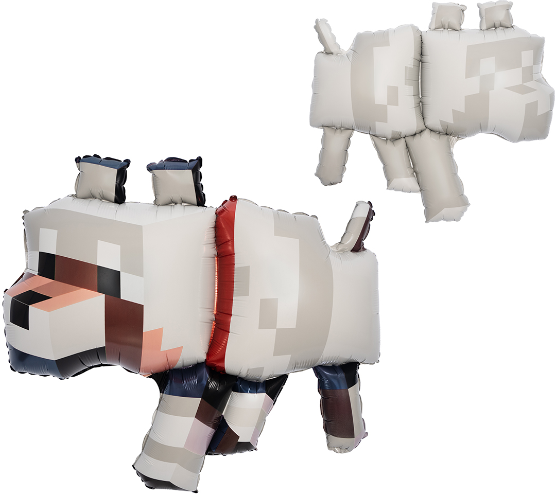 Шар (35''/89 см) Фигура, Пиксельный волк, 1 шт. в уп.