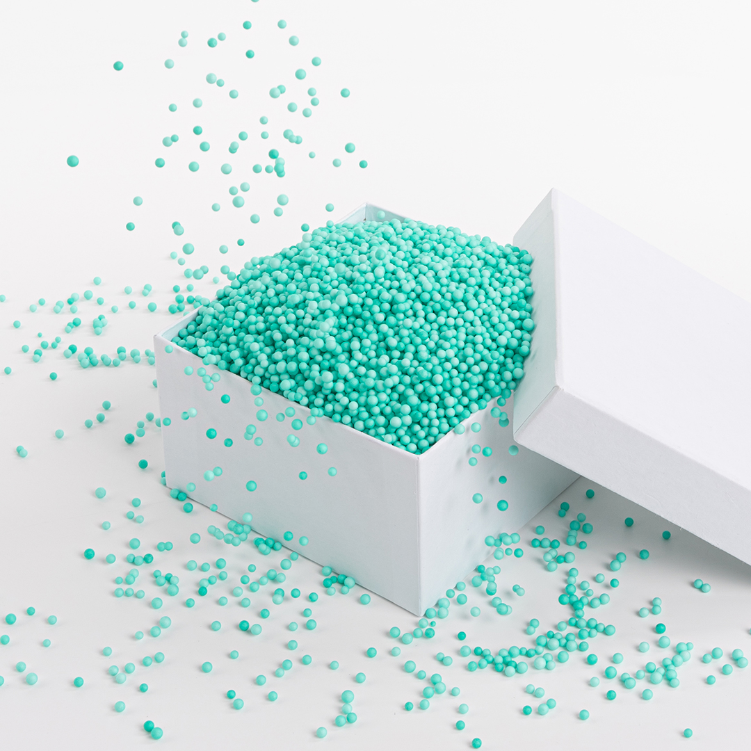 Шарики пенопласт, Зеленый, 2-4 мм, 10 гр.