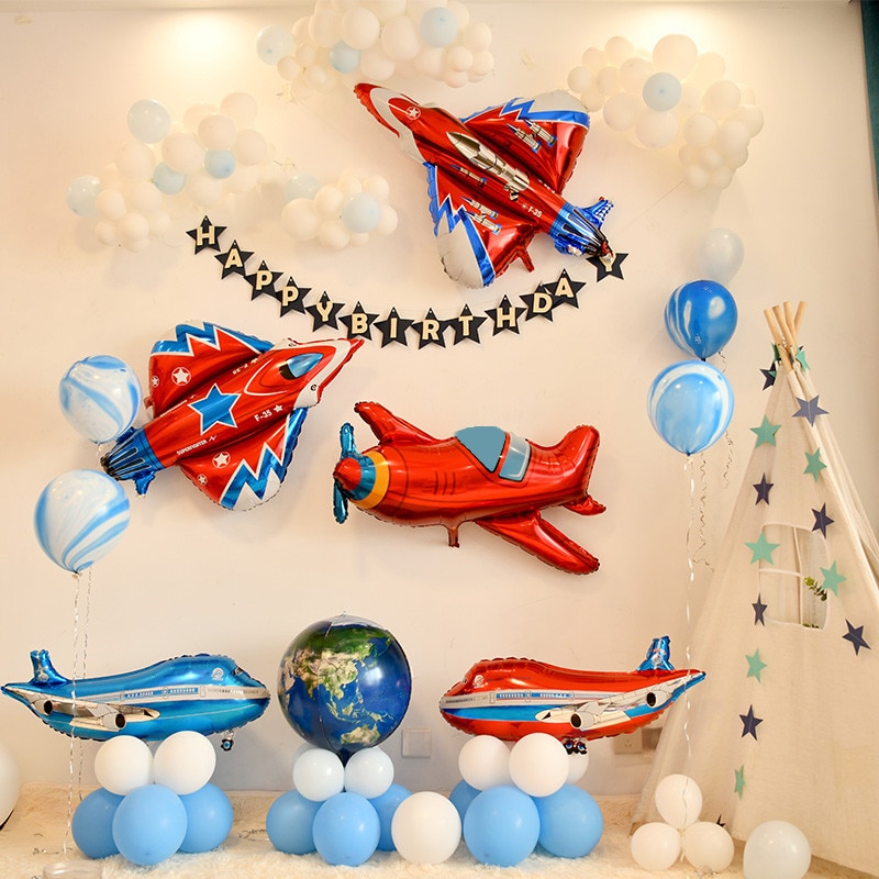 Шар (39''/99 см) Фигура, Самолет, Пассажирский лайнер, Красный, 1 шт.