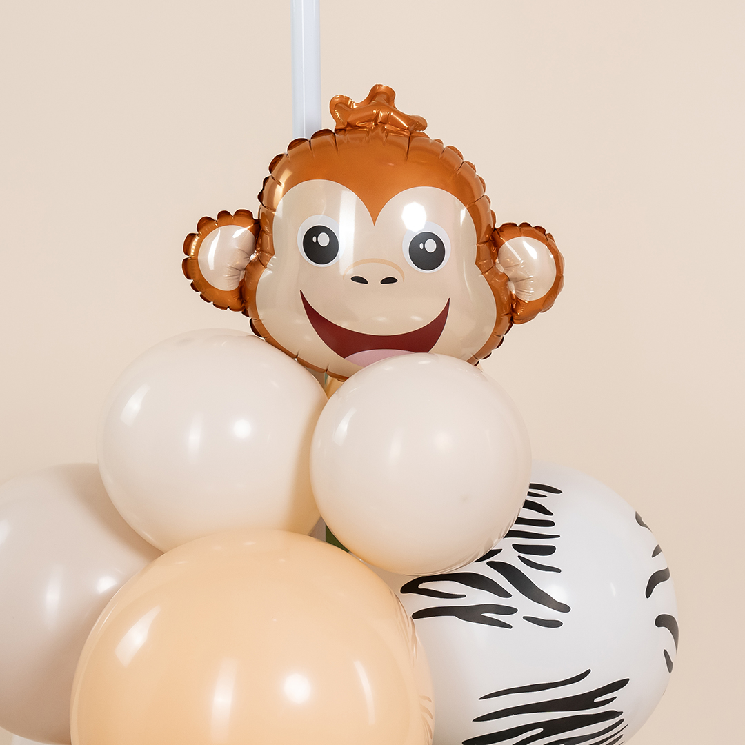 Шар (12''/30 см) Мини-фигура, Голова, Милая Обезьянка, 1 шт.