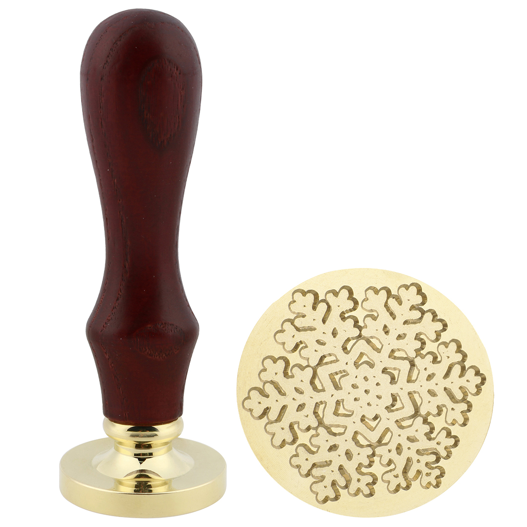 Штамп для сургучной печати Снежинка, 3 см. Бежевый, 1 шт.