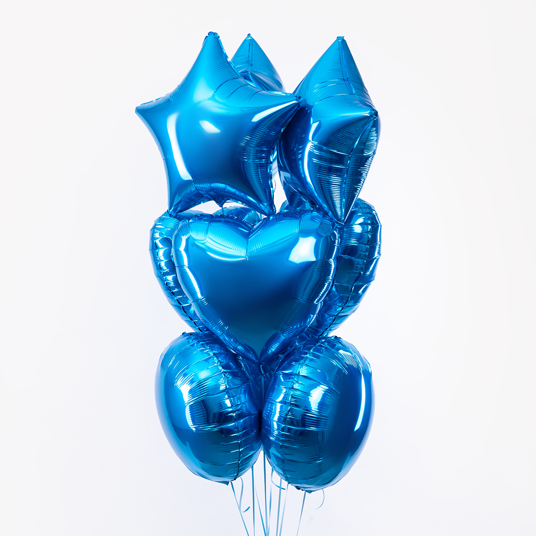 Шар (18''/46 см) Звезда, Синий, 1 шт.