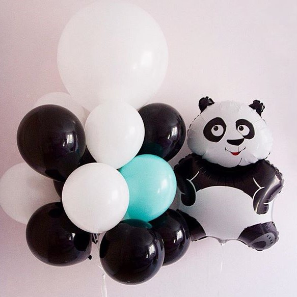 Шар (33''/84 см) Фигура, Большая панда, Белый, 1 шт.