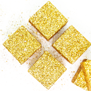 Фигура из пенопласта Куб, 5 см. Золото, Металлик, с блестками, 6 шт.