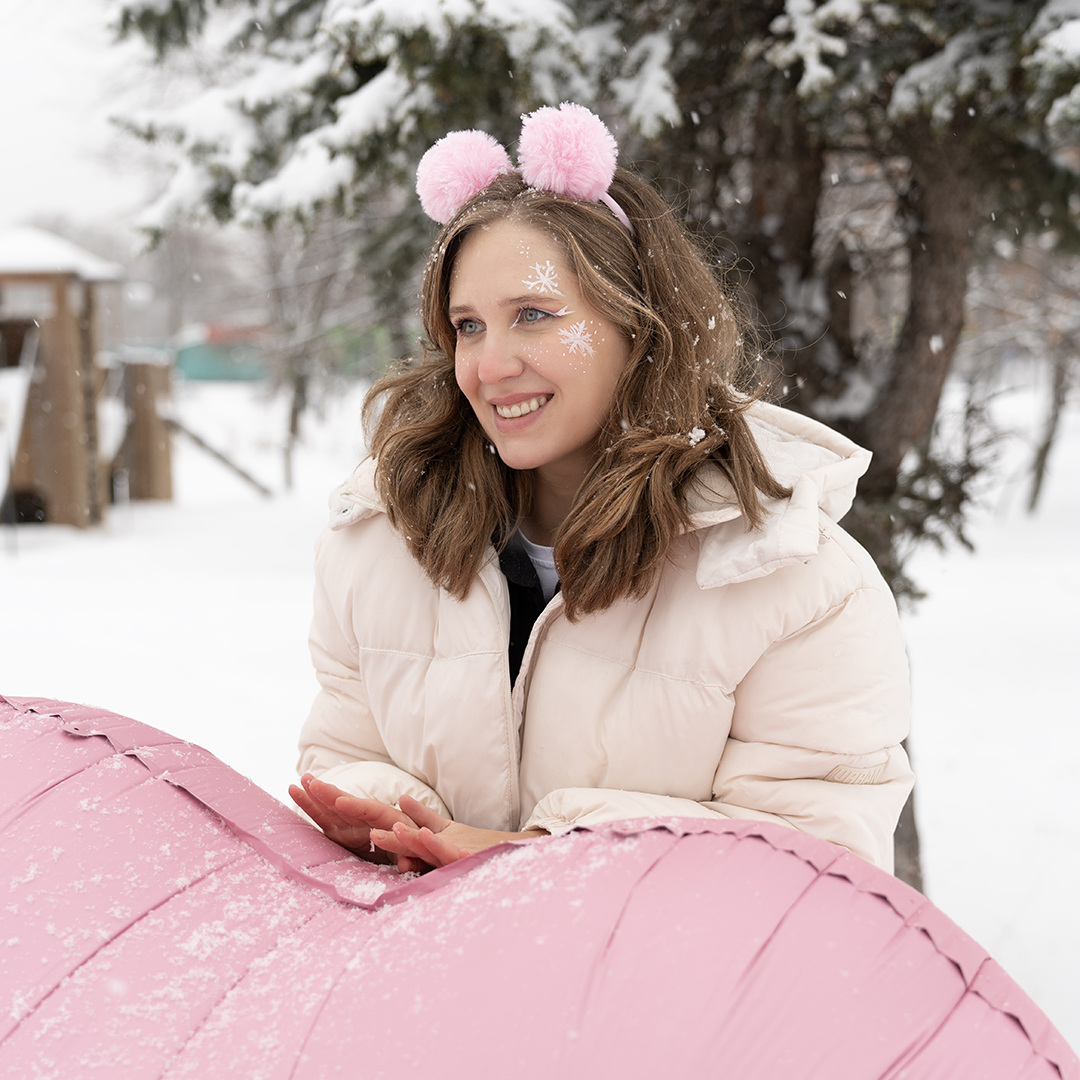 Ободок, Пушистые помпончики, Розовый, 1 шт. 