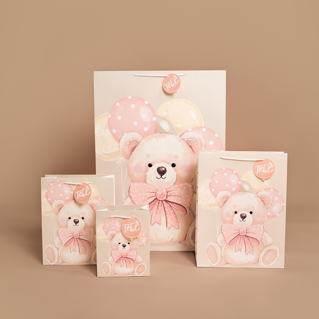 Пакет подарочный, 210гр, Милый мишка, 41*31*12 см, 1 шт.