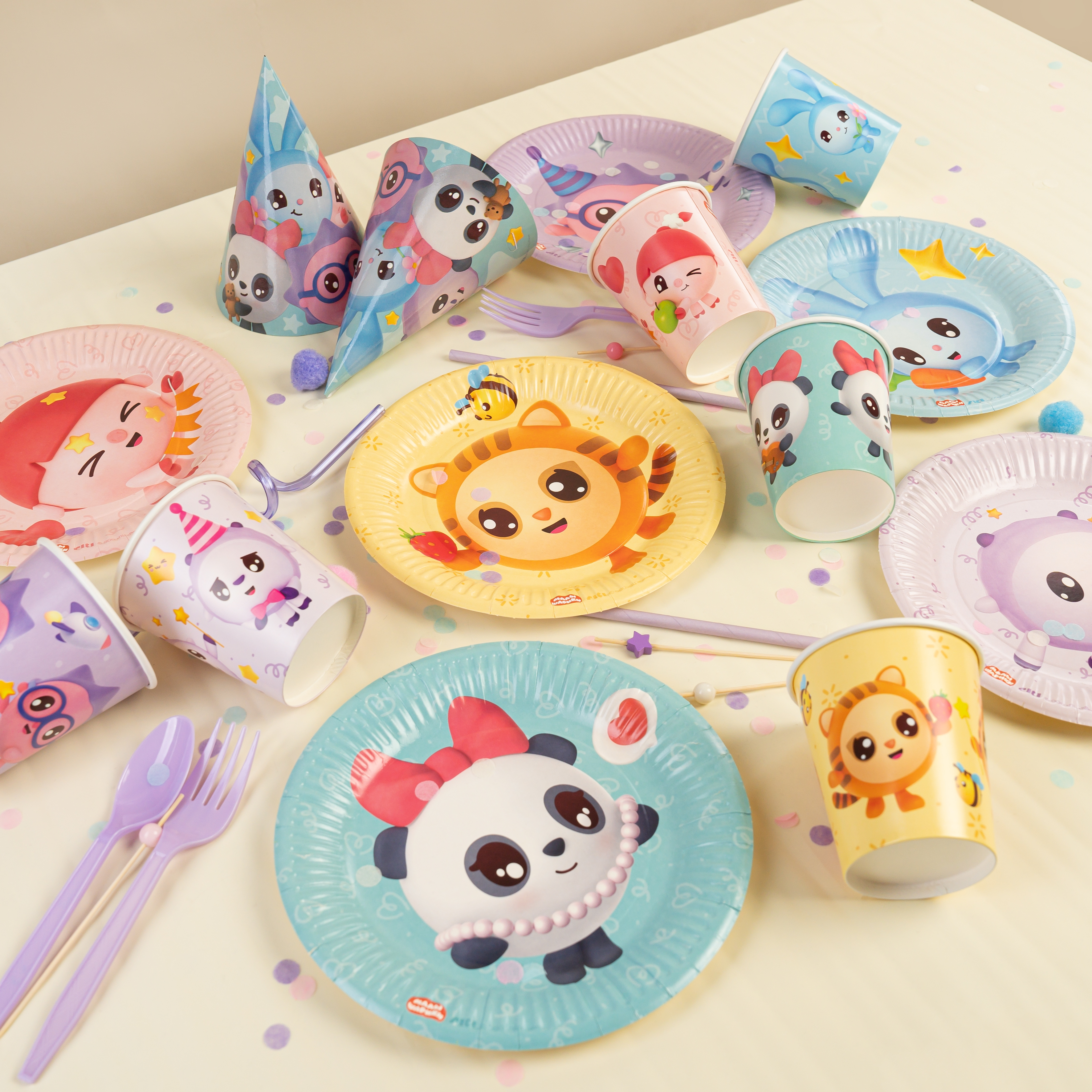 Тарелки (7''/18 см) Малышарики, Ассорти, 6 шт.