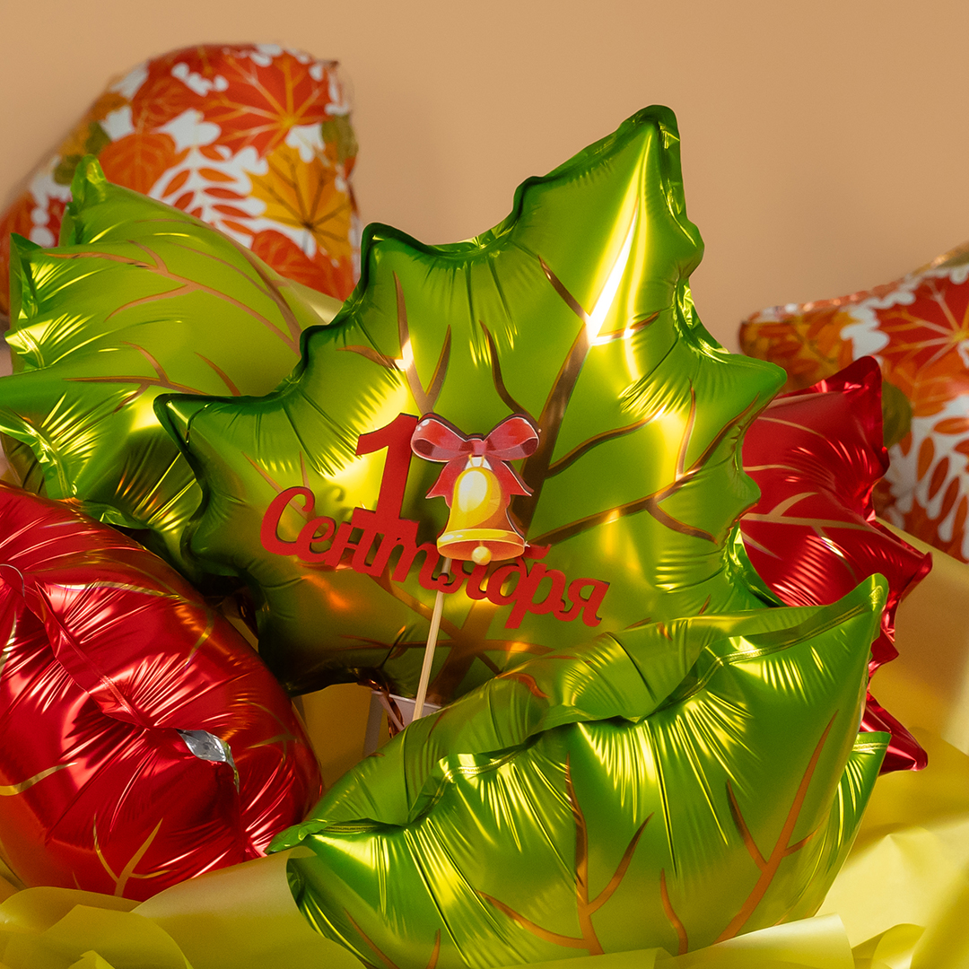 Топпер, 1 Сентября (золотой колокольчик), Красный, 12*28 см, 1 шт.