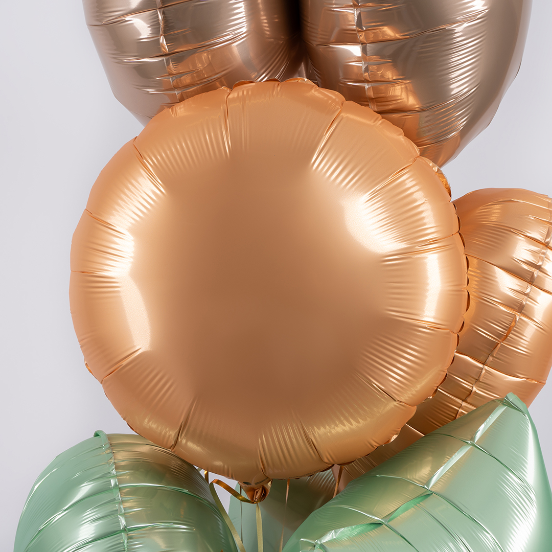 Шар (18''/46 см) Круг, Персик, Сатин, 1 шт.