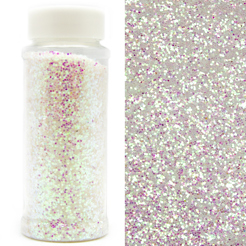 Конфетти фольга Шестиугольники, Белый, Голография, 0,1 см, 90 г.