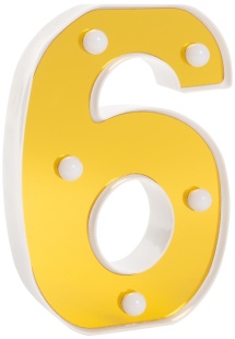 Световая фигура Цифра, 6/9, 16 см. Золото, 1 шт.