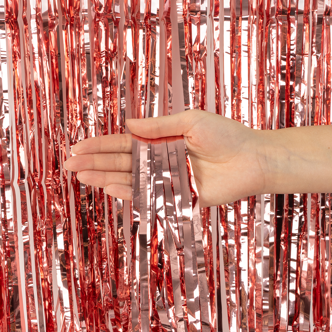 Занавес Дождик Розовое Золото, Металлик, 100*200 см, 1 шт.