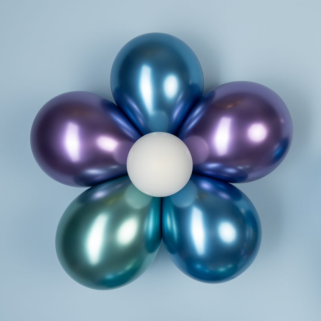 Шар (5''/13 см), Синий, хром, 50 шт.