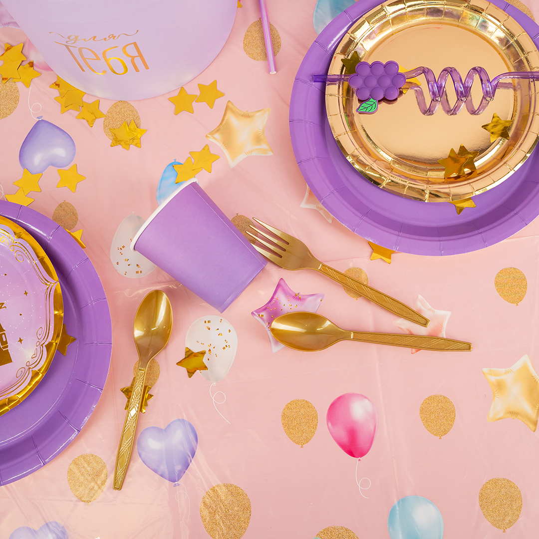 Ложки, Золото, 15 см, 10 шт. в упак. 