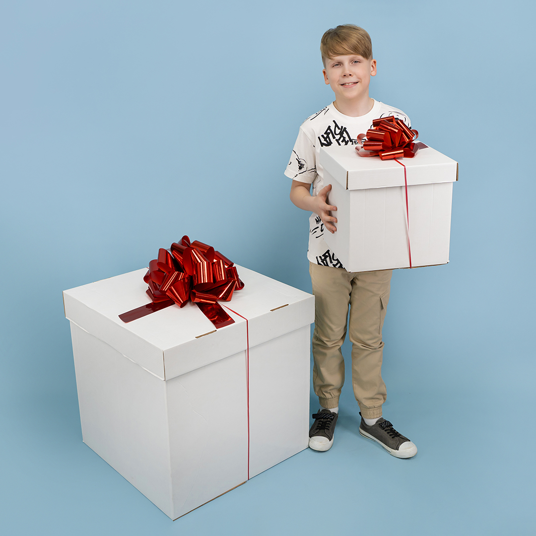 Бант Шар, Красный, Металлик, 21 см, 1 шт. в упак. 