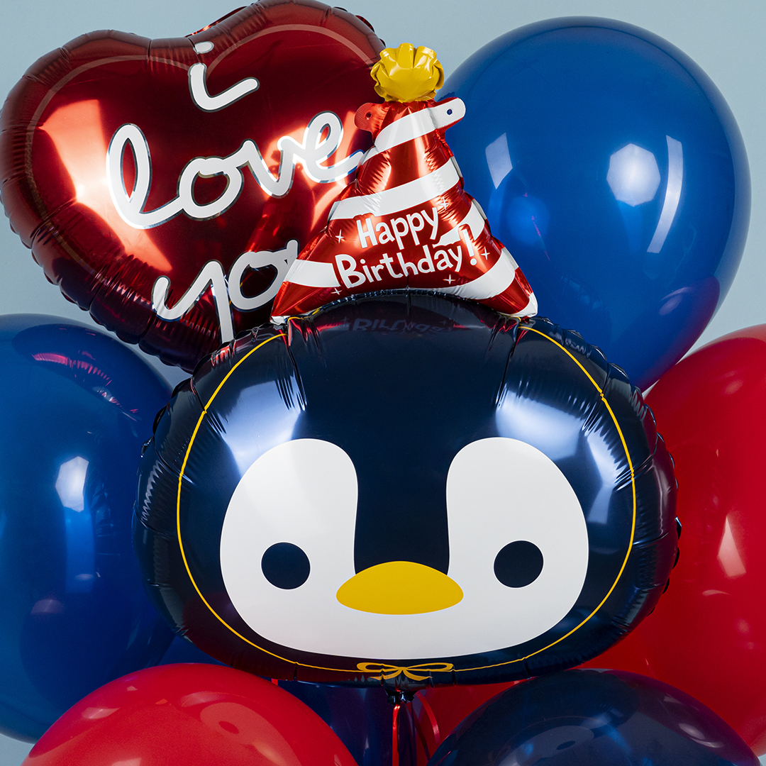 Шар (28''/71 см) Фигура, Пингвин в колпачке, 1 шт.