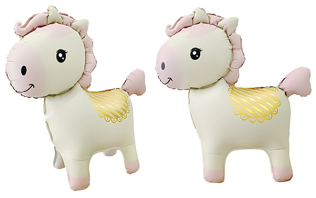 Шар (25''/64 см) Фигура 3D, Лошадка, Кремовый, 1 шт.