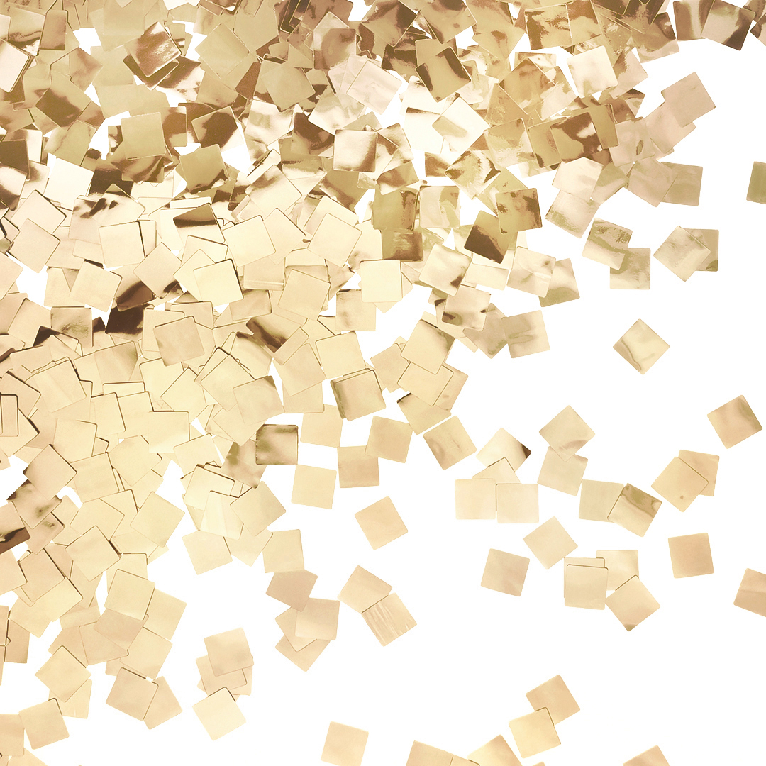 Конфетти фольга Квадрат, Золото, Хром, 0,5 см, 50 г.