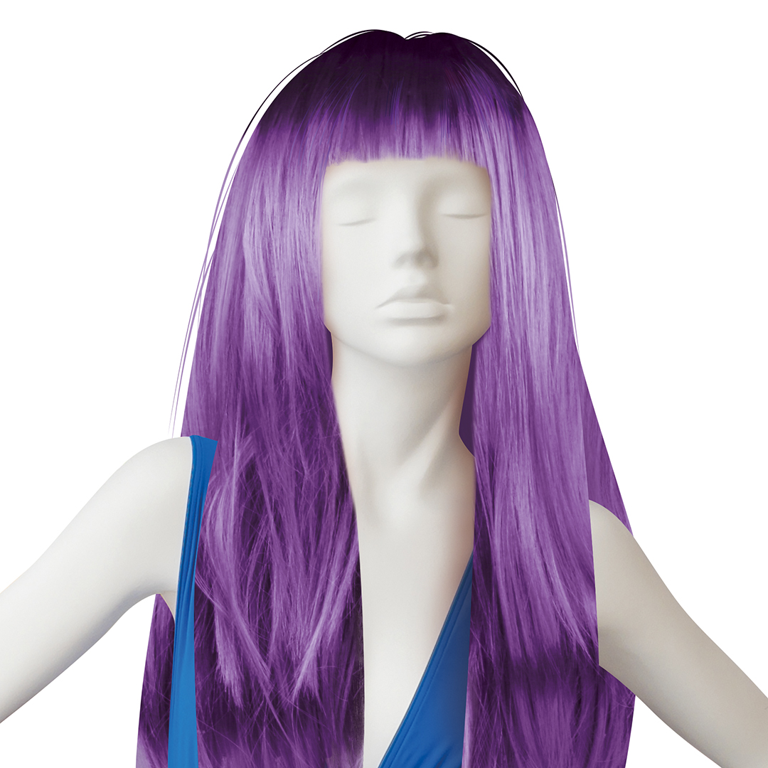 Парик карнавальный, 160 гр, Классик, Фиолетовый, 1 шт. в упак. 