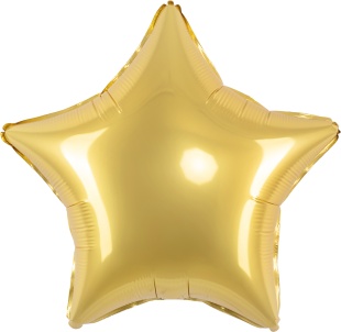 Шар (18''/46 см) Звезда, Золото, Сатин, 1 шт.