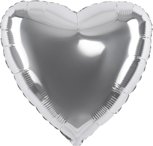 Шар (4''/10 см) Микро-сердце, Серебро, 1 шт.