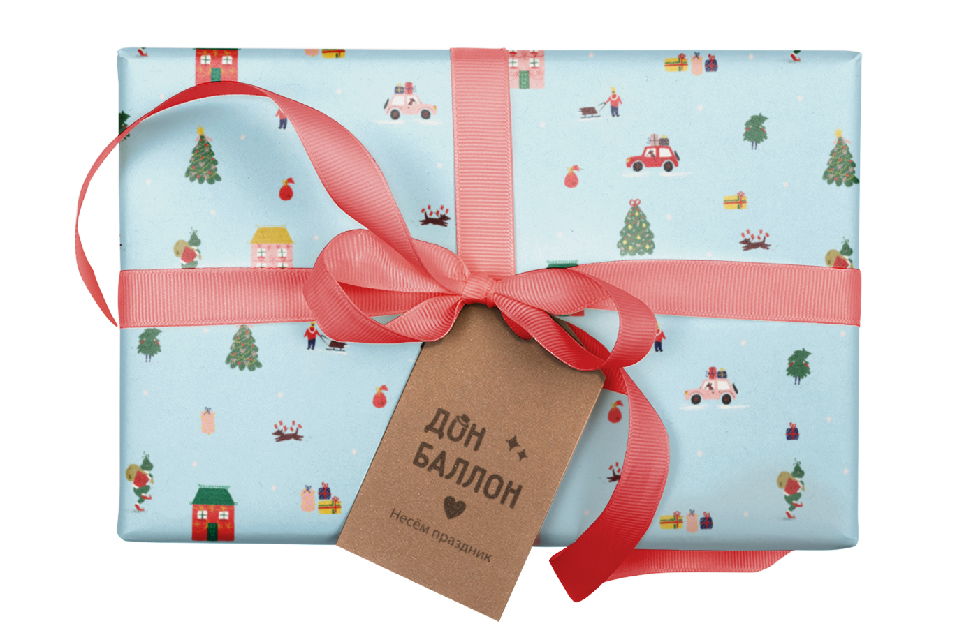 Упаковочная бумага 80гр (0,7*1 м) Новогоднее настроение, 10 шт.